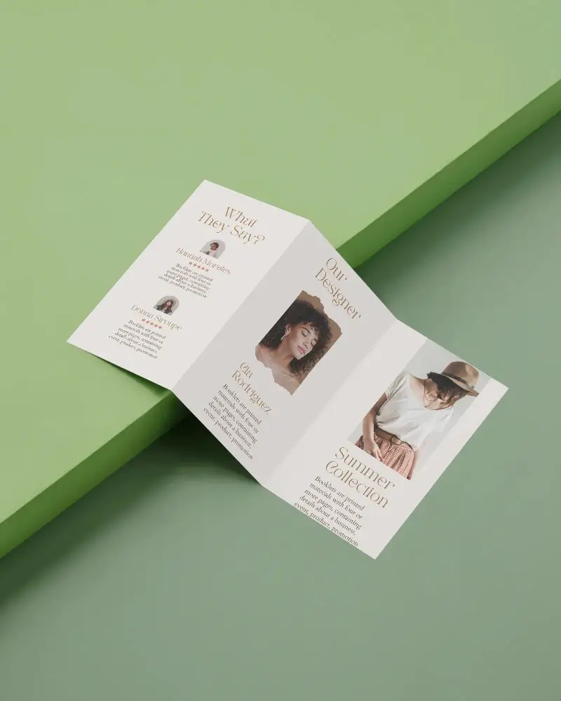 Blank Trifold Brochure Template Isolated With Minimalistic Design For Brand Presentation