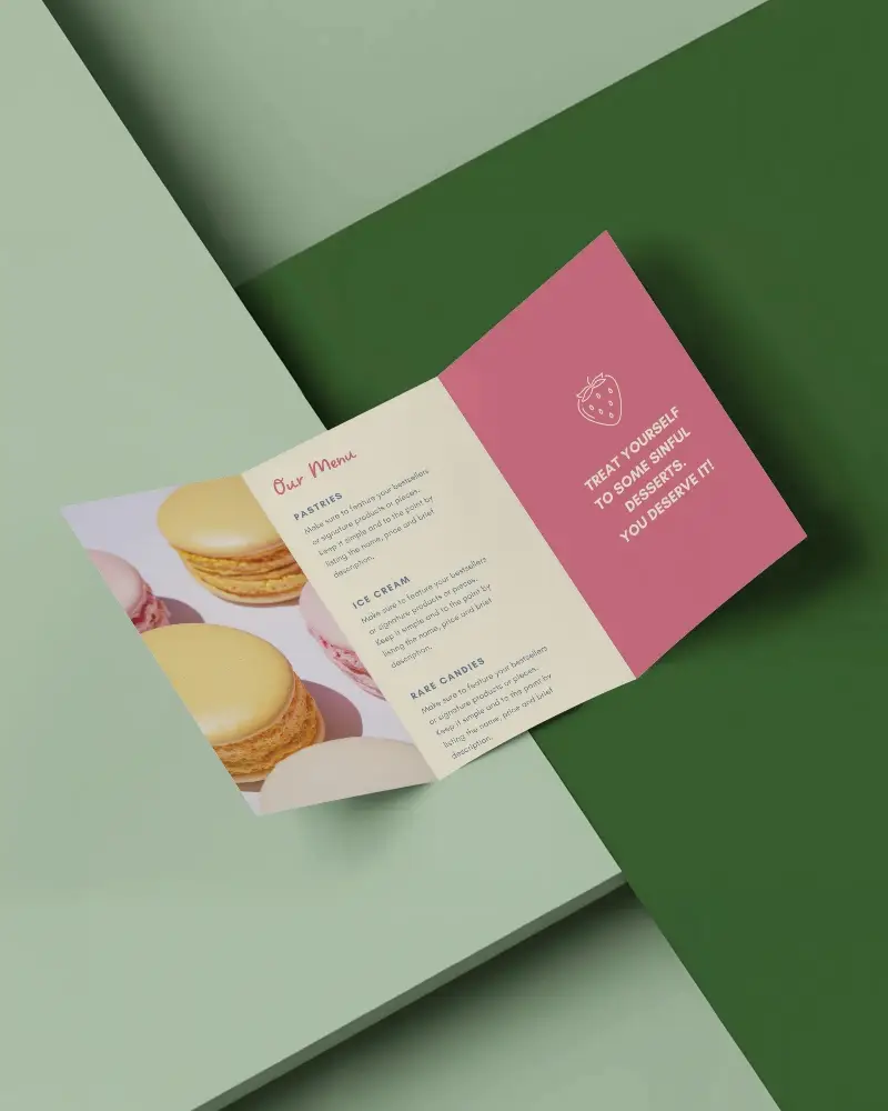 Tri Fold Brochure Mockup Showcasing Folded Leaflet Design For Printing Presentations