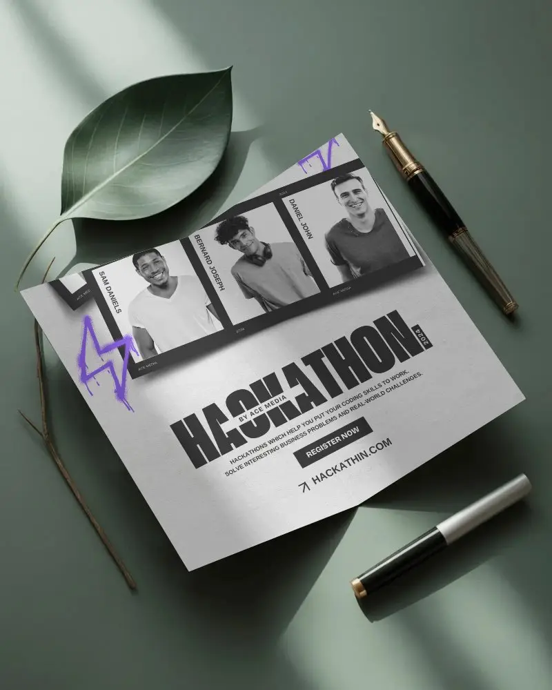 realistic-open-brochure-mockup-with-natural-leaf-and-writing-instruments-for-design-preview