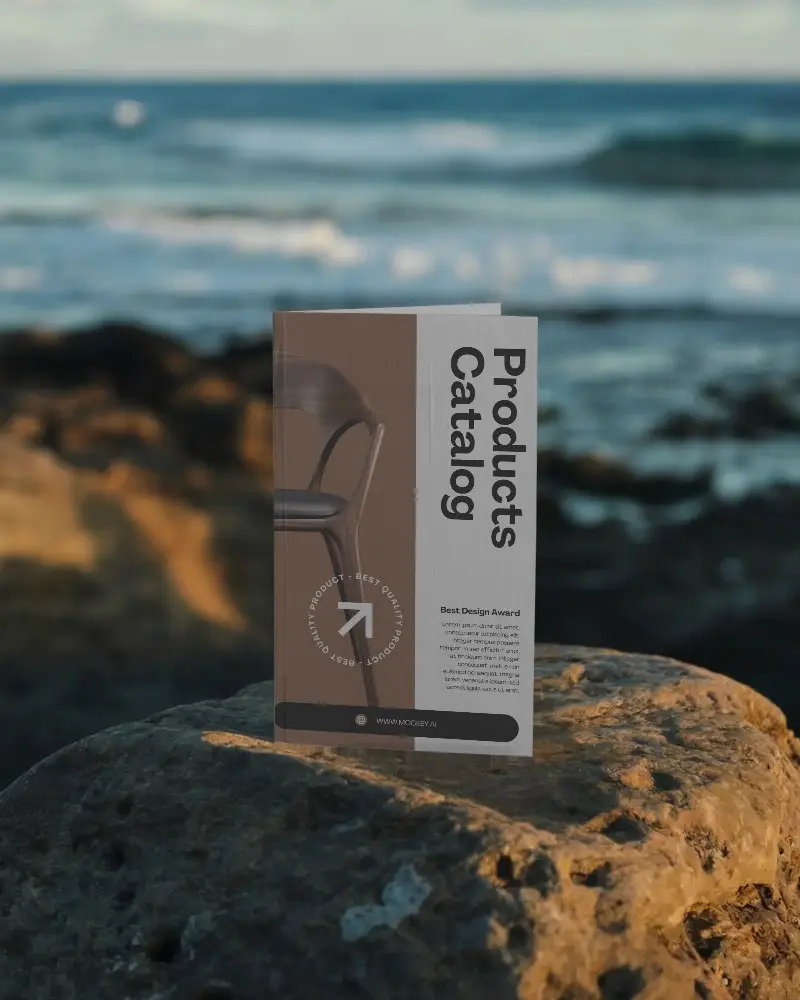 elegant-brochure-mockup-on-natural-stone-with-ocean-background-for-marketing