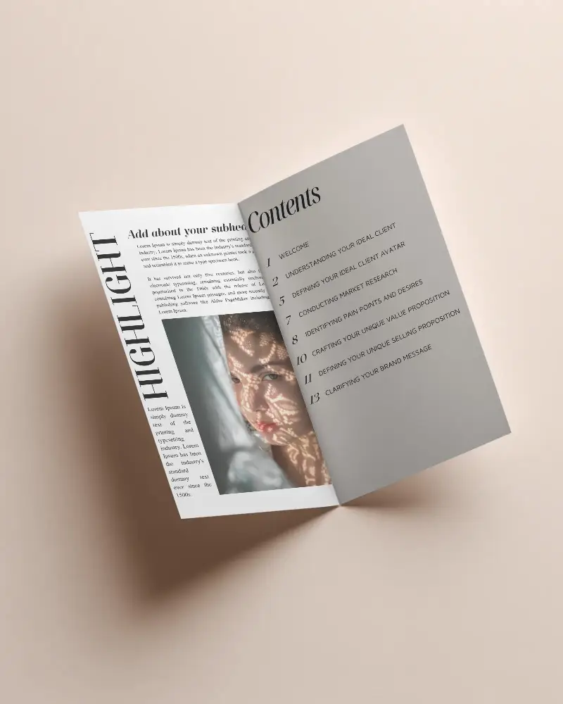 Modern Minimalist Brochure Mockup For Professional Print Design Showcase