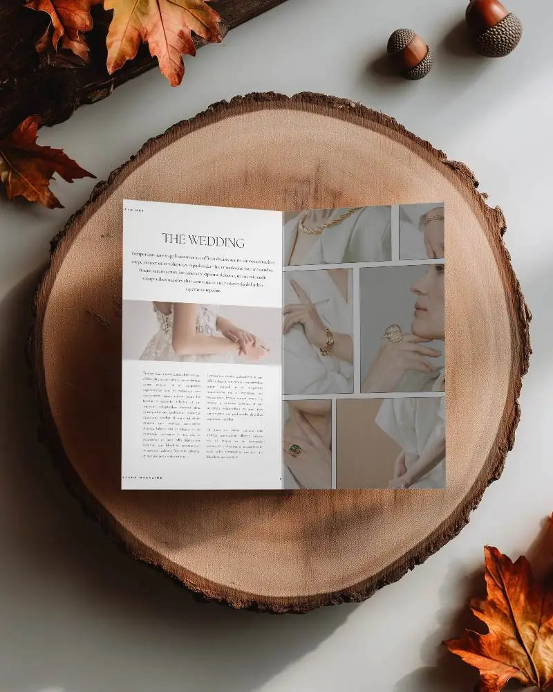 realistic-open-brochure-mockup-on-natural-wood-surface-with-acorns-and-autumn-leaves