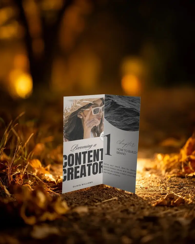 Realistic Outdoor Brochure Mockup With Folded Design For Marketing Presentations