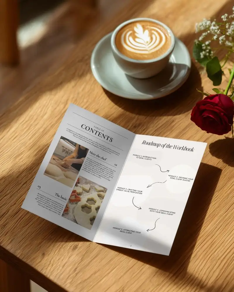 minimalist-brochure-mockup-on-table-near-cup-of-coffee-and-rose-flower