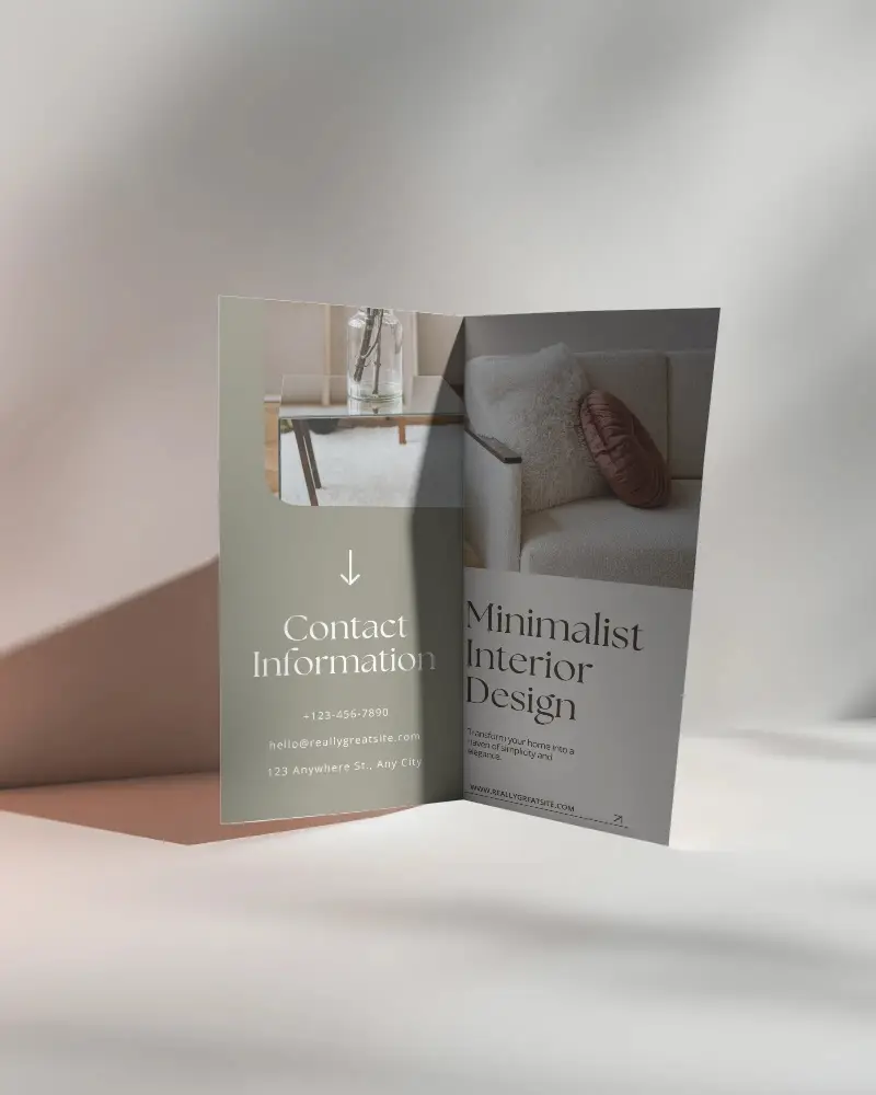 Elegant Standing Brochure Mockup Simple Design For Professional Business And Promotional Materials