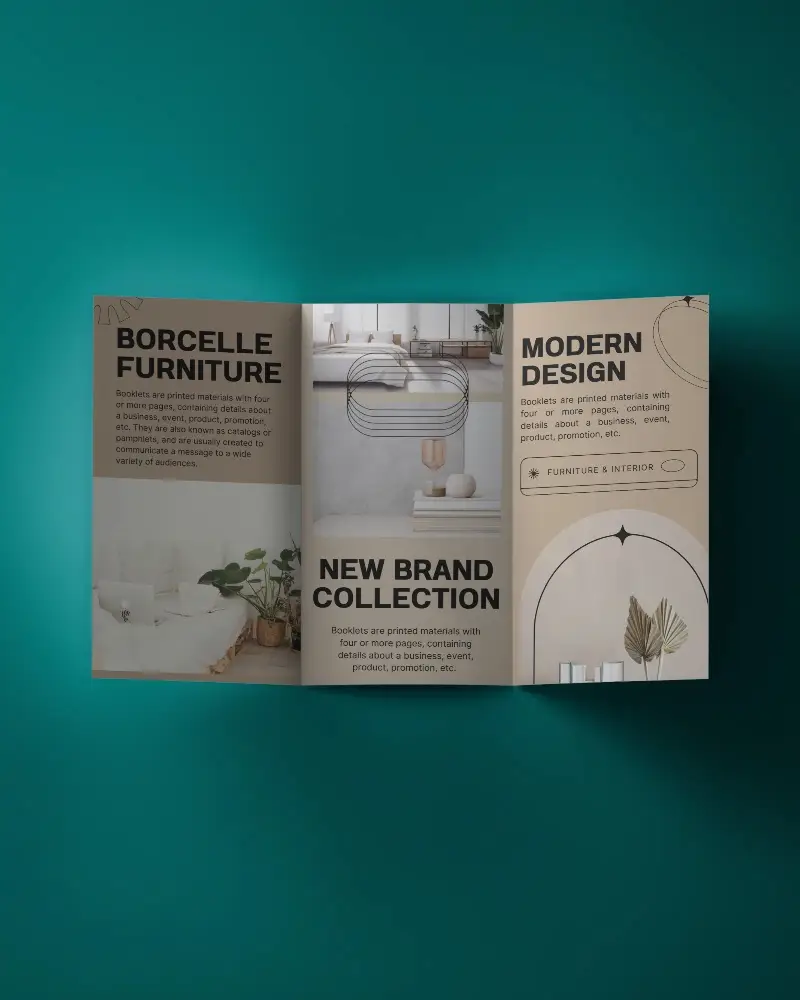 Professional Trifold Brochure Mockup Display Premium Print Design Showcase Template