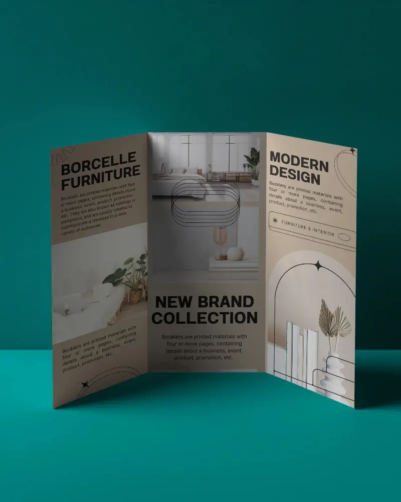 Clean Folded Brochure Mockup Design For Corporate And Advertising Purposes