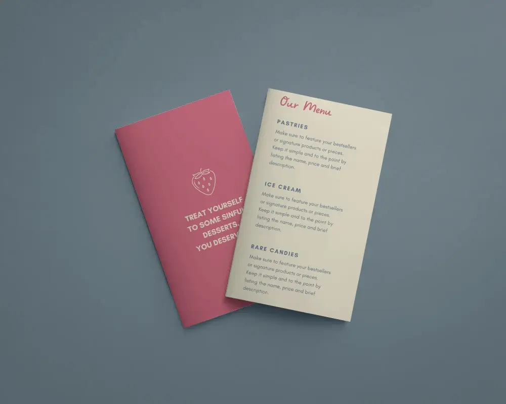 Premium Brochure Mockup With Folded Design On Smooth Surface For Branding Presentation