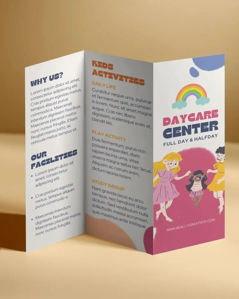 Modern Tri Fold Brochure Mockup Presenting Clean Minimalist Layout For Design Showcase