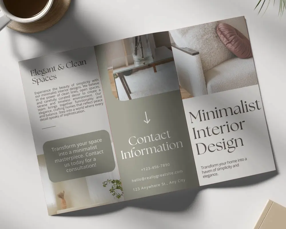 Realistic Trifold Brochure Layout Design Mockup For Promotional Material Preview