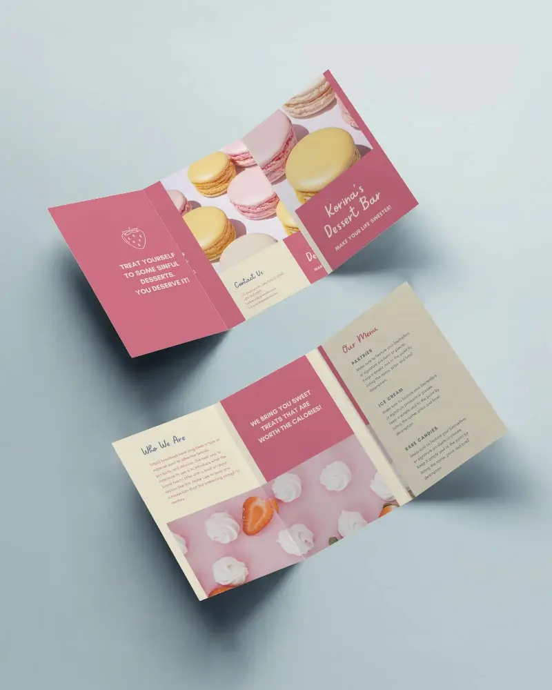 Minimal Brochure Mockup Open Trifold Layout Paired On Soft Light Surface In Balanced Composition