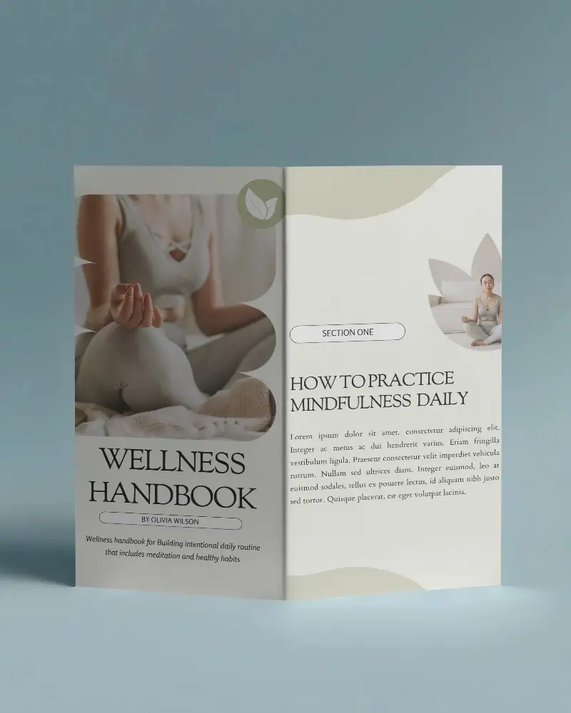 Clean Minimalistic Brochure Mockup Showcasing Front And Back Cover Design Display