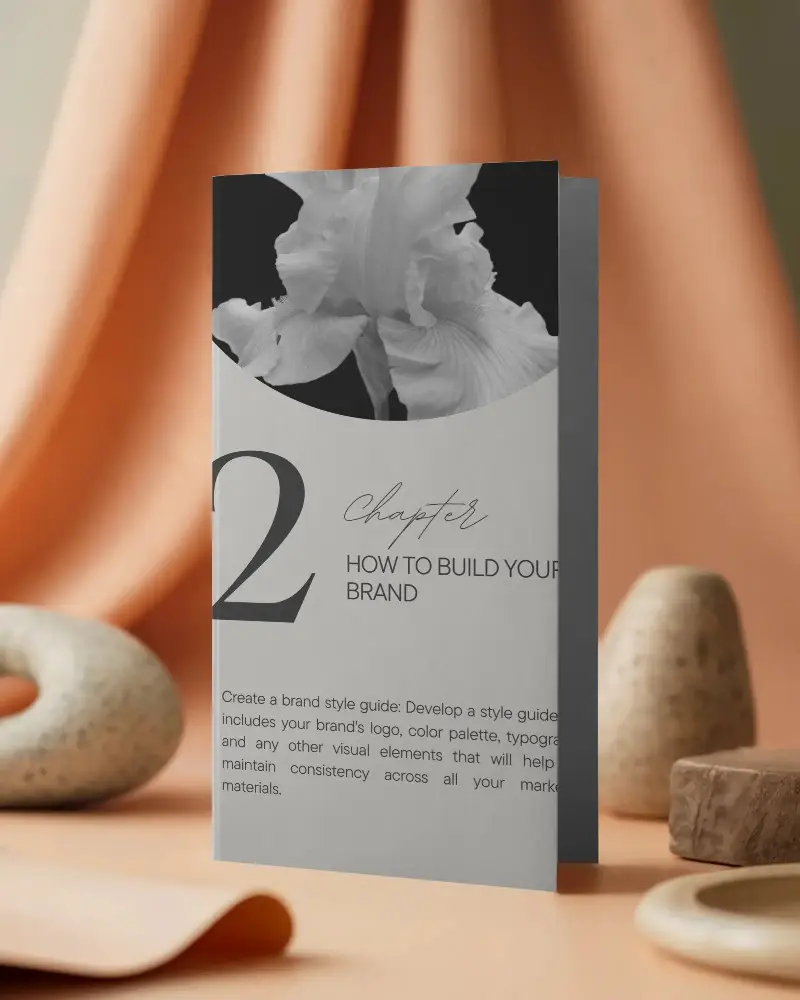 Modern Folded Brochure Mockup Standup Display For Advertising And Promotional Material