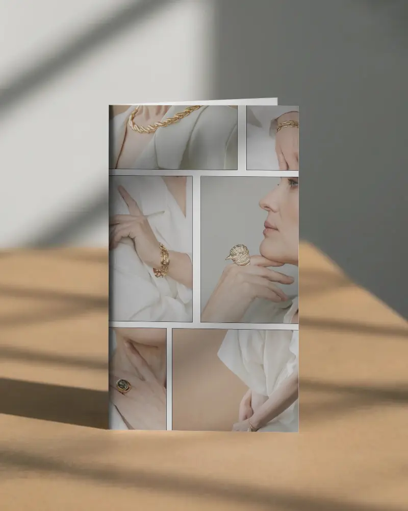 Paper Brochure Mockup In Upright Position Showcasing Clean Design And Light Play