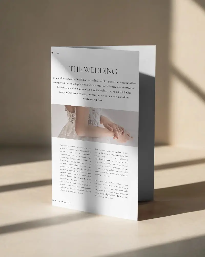 Minimalist Stationery Brochure Mockup With Natural Light And Soft Shadow Background