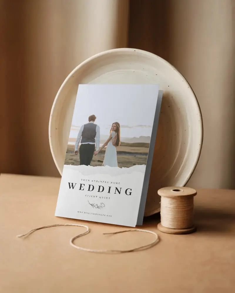 Minimalistic Brochure Mockup With Ceramic Plate And String Creative Branding Template