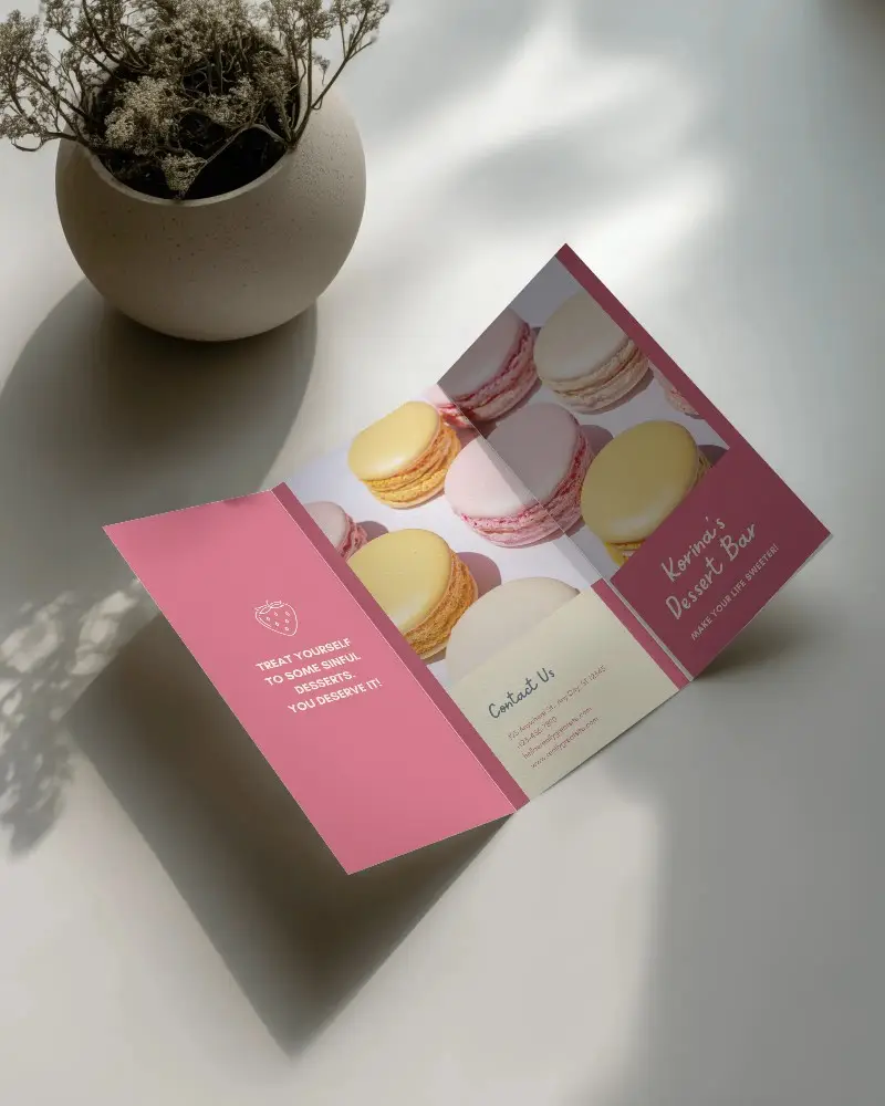 Clean Trifold Brochure Mockup With Minimalist Table Setting And Soft Natural Light