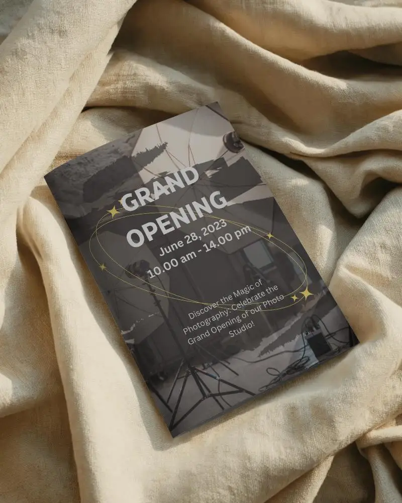 Brochure Mockup Minimal Folded Brochure Placed On Soft Fabric With Natural Light And Clean Shadows