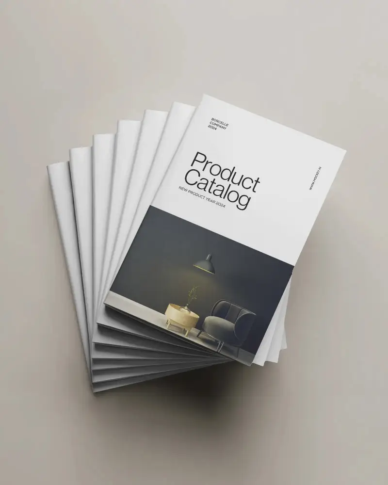 Brochure Mockup Stacked Folded Brochures Arranged In Fan Shape On Clean Neutral Background