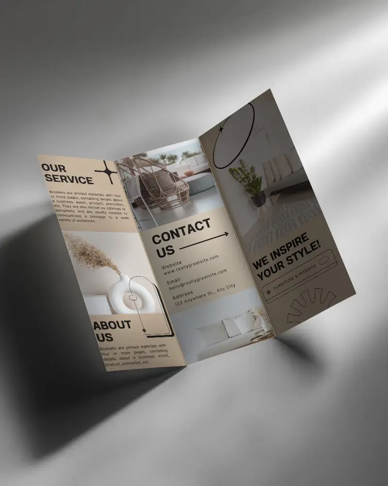 Premium Trifold Brochure Mockup For Marketing Presentation And Branding Showcase Design
