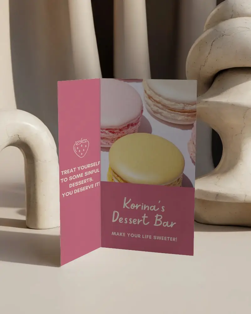 Minimalist Folded Brochure Mockup With Artistic Abstract Sculptures For Modern Branding