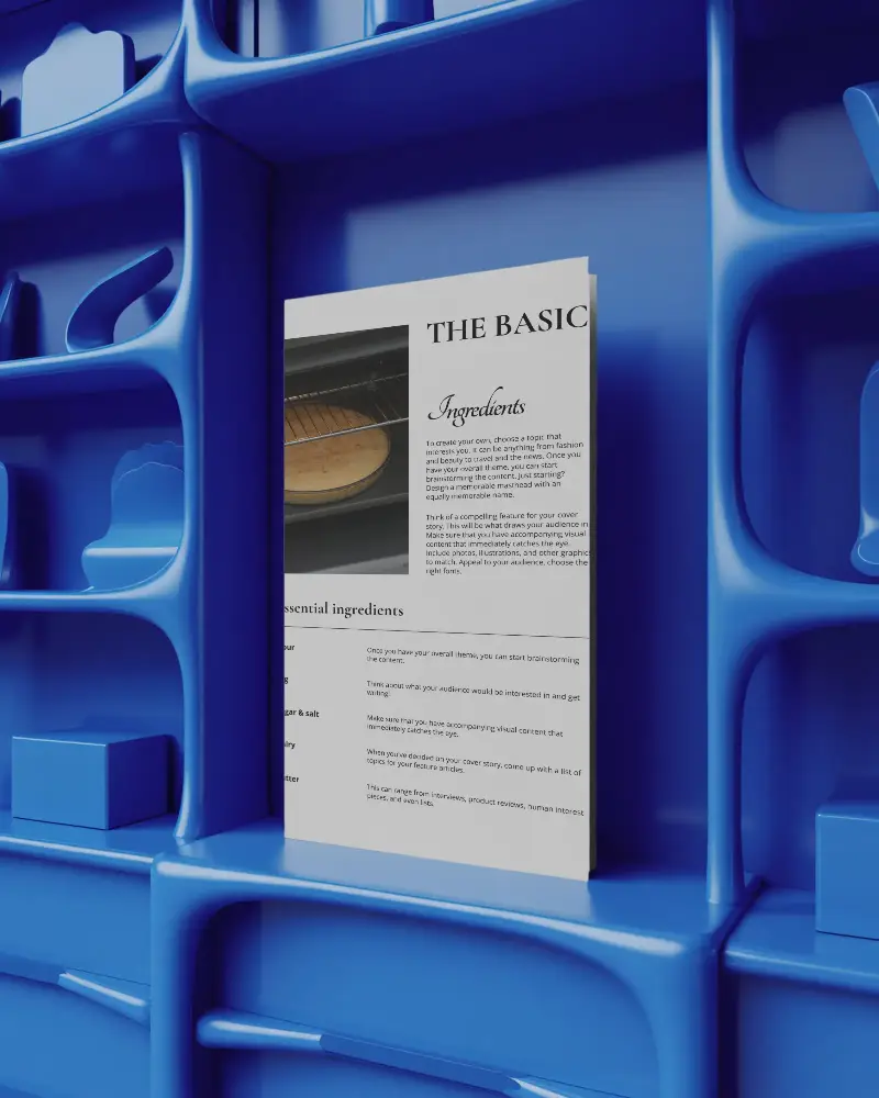 Modern Brochure Mockup Showcasing Minimalist Design On Sleek Organized Surface Layout