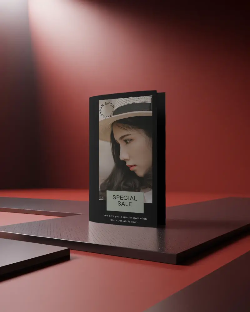 Sleek Minimalist Brochure Mockup Showcasing Modern Folded Design For Professional Presentation