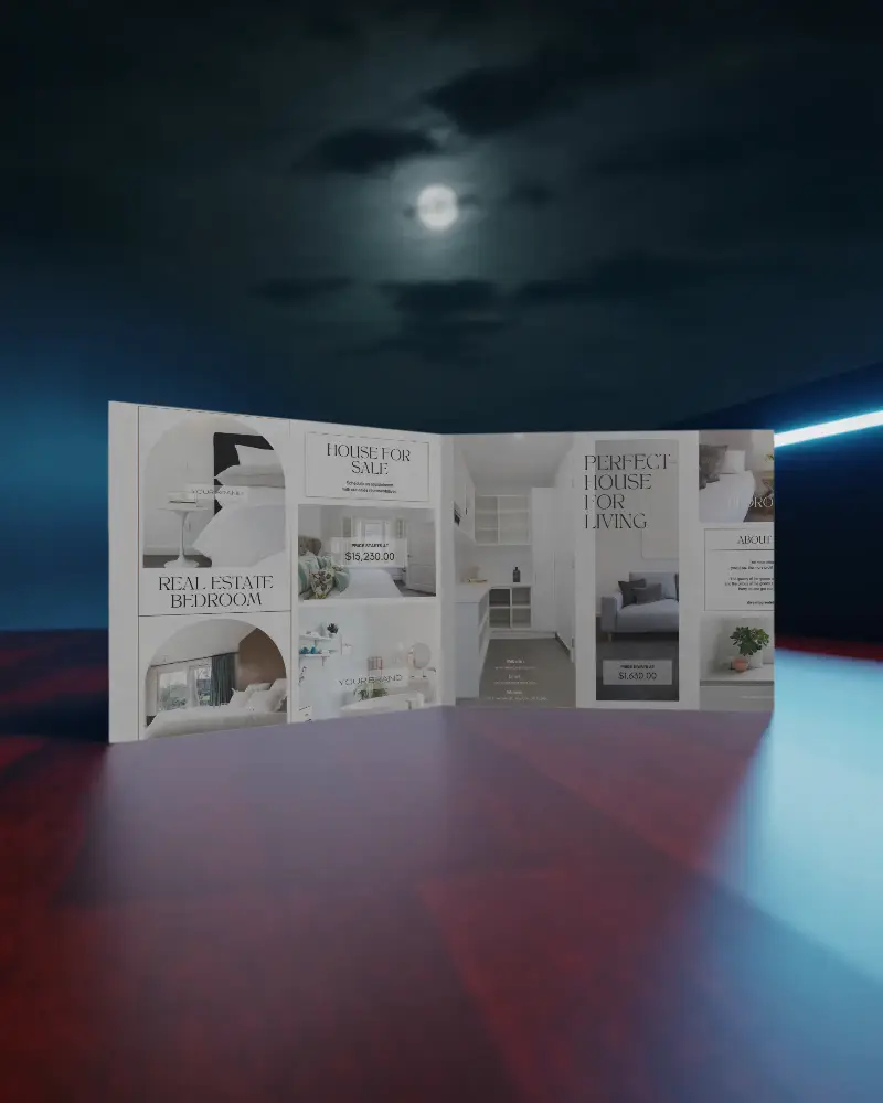 Modern Trifold Brochure Mockup For Marketing And Brand Presentation Purposes