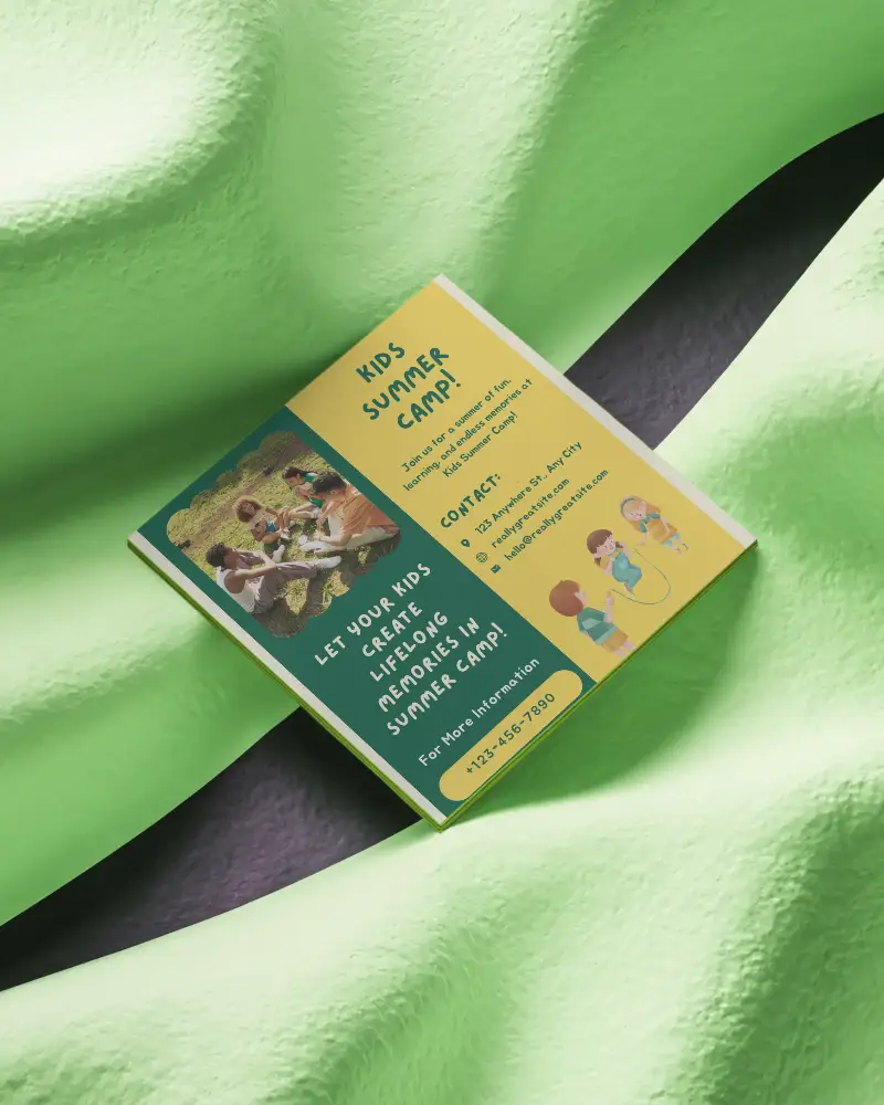 Square Brochure Mockup On Textured Background With Soft Lighting For Design Presentation