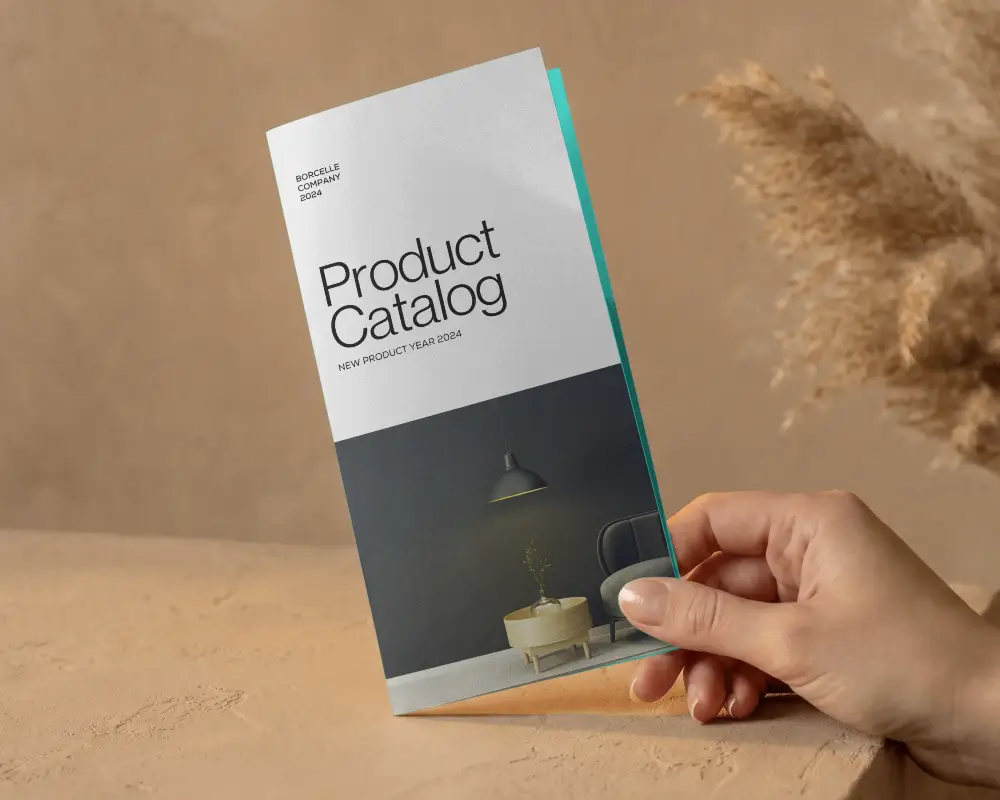 Hand Holding Brochure Mockup For Minimalist Business Marketing Presentation