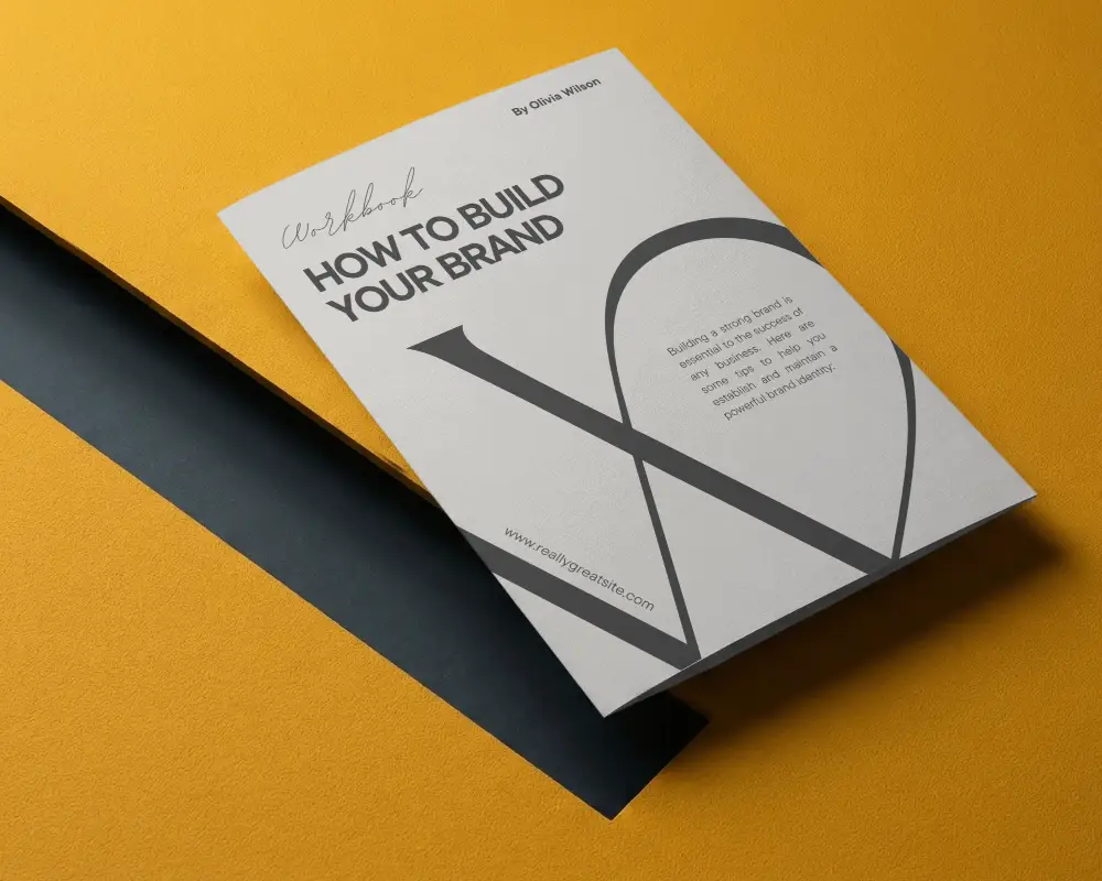 Elegant Minimalist Brochure Mockup On Textured Background For Print Showcase