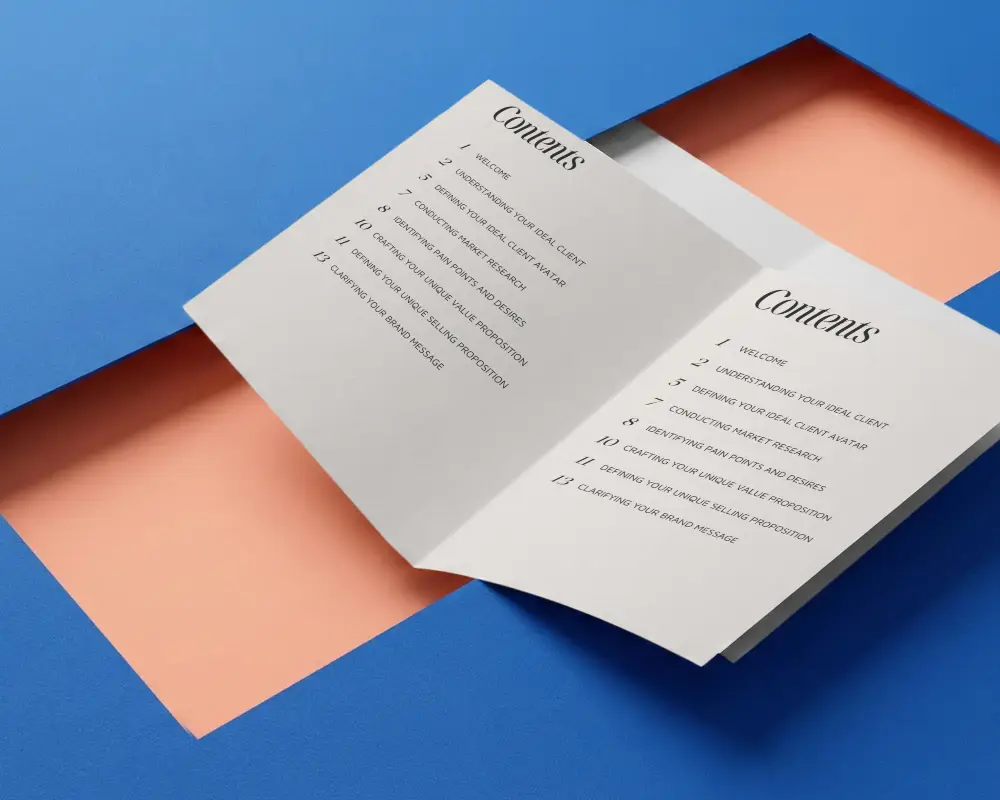 Blank Trifold Brochure Mockup Placed On Contrasting Background For Print Design