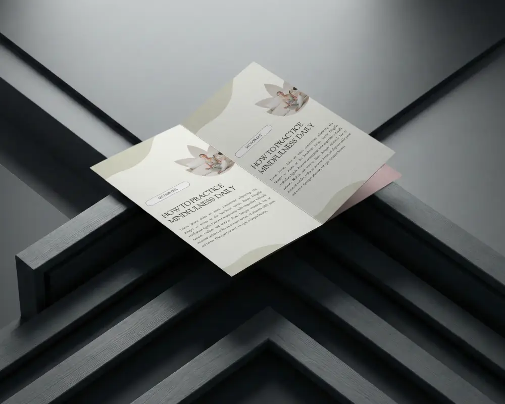 Modern Folded Brochure Mockup For Minimalist Branding And Print Design Presentation