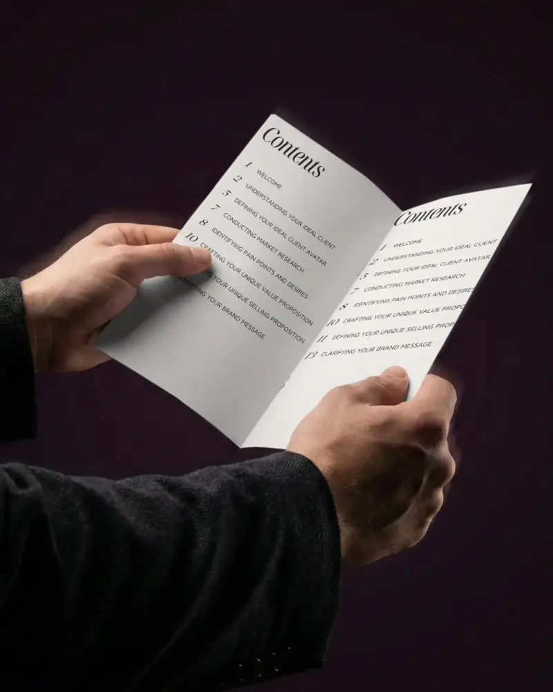 Realistic Brochure Mockup With Hand Position For Showcasing Graphic Content