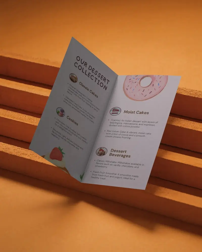 Modern Minimalist Brochure Mockup Floating Over Textured Staircase Background For Design