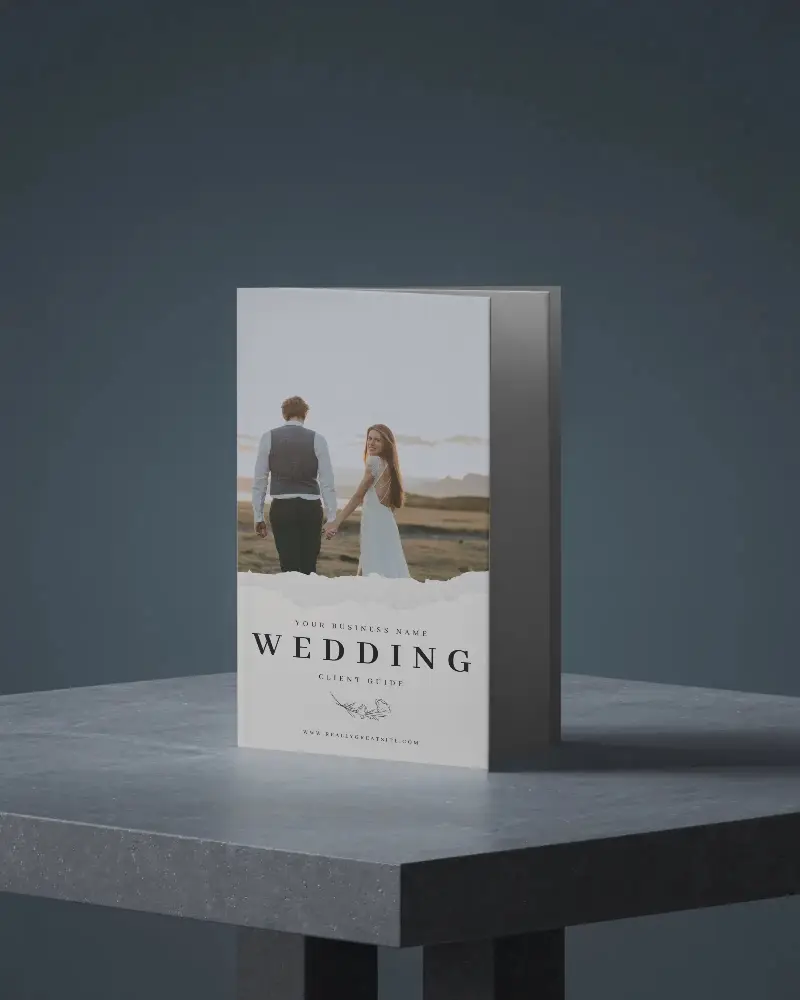 Minimalist Trifold Brochure Mockup On Modern Tabletop With Subtle Shadows And Clear Texture