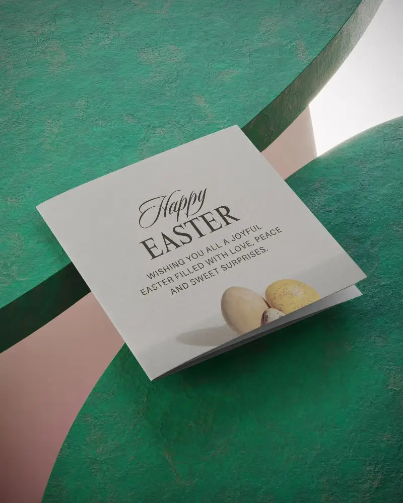 Square Brochure Mockup Floating On Textured Surface For Print Design Presentation