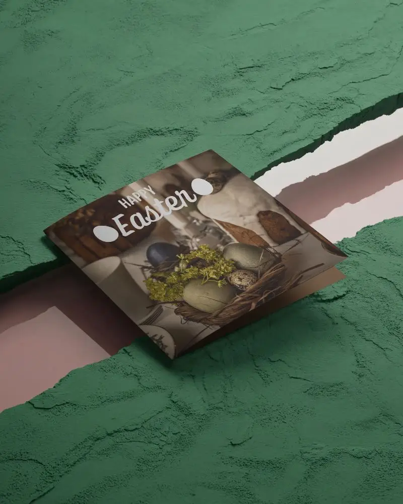 Minimalistic Square Brochure Mockup On Textured Rough Background For Clean Brand Presentation