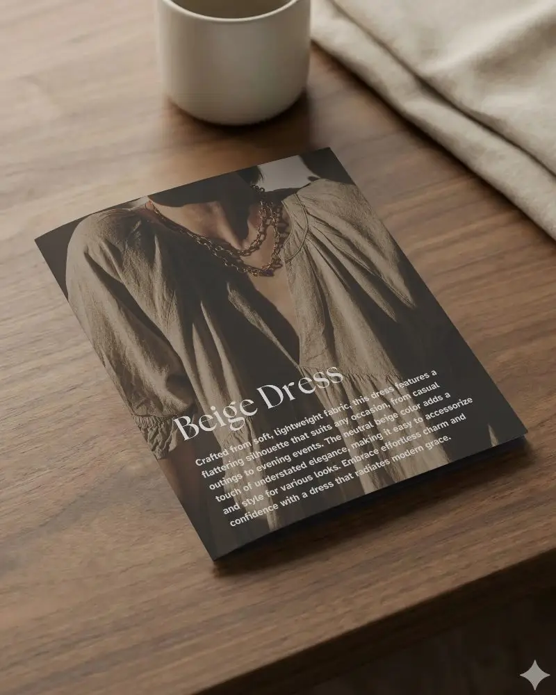 Premium Quality Brochure Mockup On Wooden Surface For Business Presentation And Branding