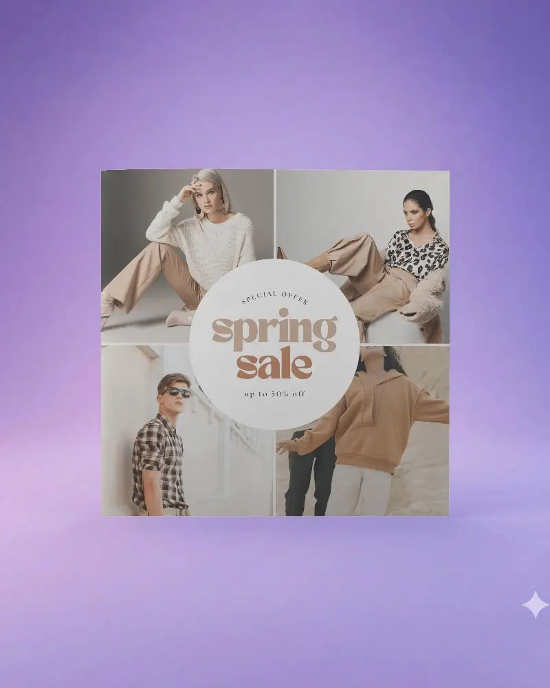 Square Brochure Mockup With Clean Minimal Paperfold For Design Presentation