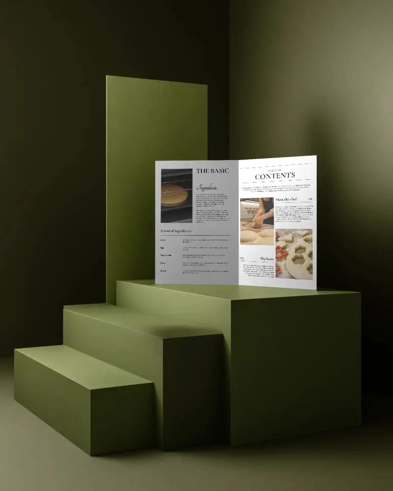Modern Brochure Mockup With Geometric Steps And Minimalist Concept For Professional Display