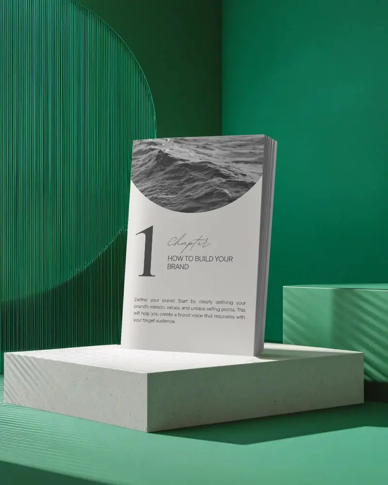 Sleek Modern Brochure Mockup On Minimalist Abstract Background For Web Design And Marketing