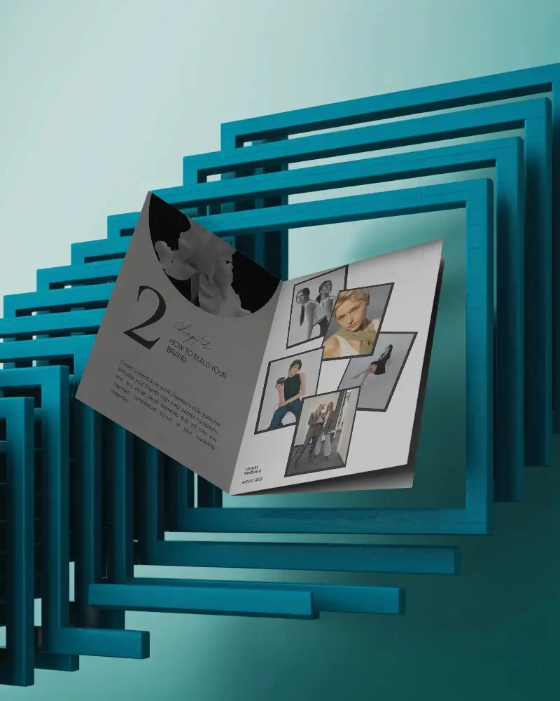 Modern Minimalist Brochure Mockup Opened Horizontal Layout For Design Presentation