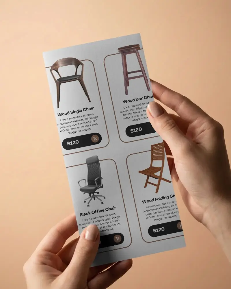 Hands Presenting Sleek Brochure Mockup For Promotional Material Display