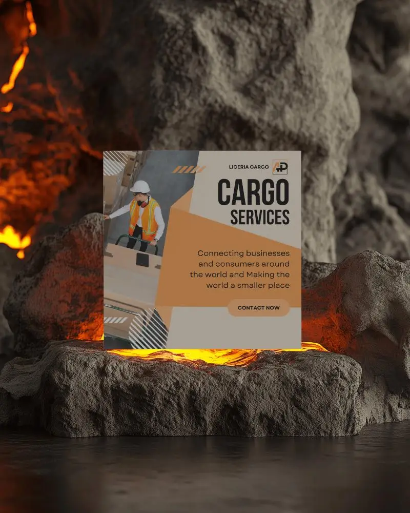 Square Brochure Mockup Placed On Molten Rock Surface With Glowing Orange Lava Light Dramatic Volcanic Backdrop Dark Moody Stone
