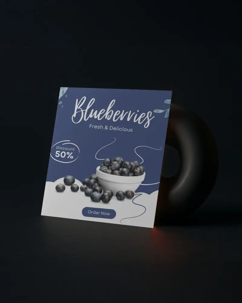 Square Brochure Mockup Leaning Against Black Smooth Sculpture On Dark Surface With Subtle Light Glow Clean Minimal Promotional Display Modern Matte Scene