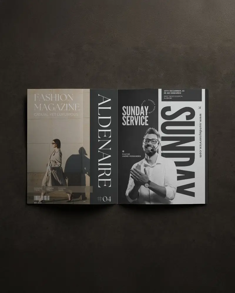 Dark Flat Lay Square Brochure Mockup Trifold Layout With Side Lighting On Modern Concrete Background Minimalistic And Elegant Promotional Scene