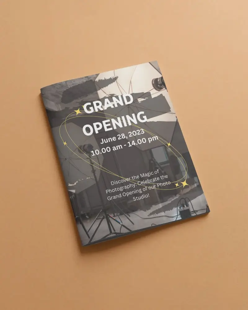 Brochure Mockup With Front Cover Visible Top View Minimal Clean Presentation For Modern Promotional Material