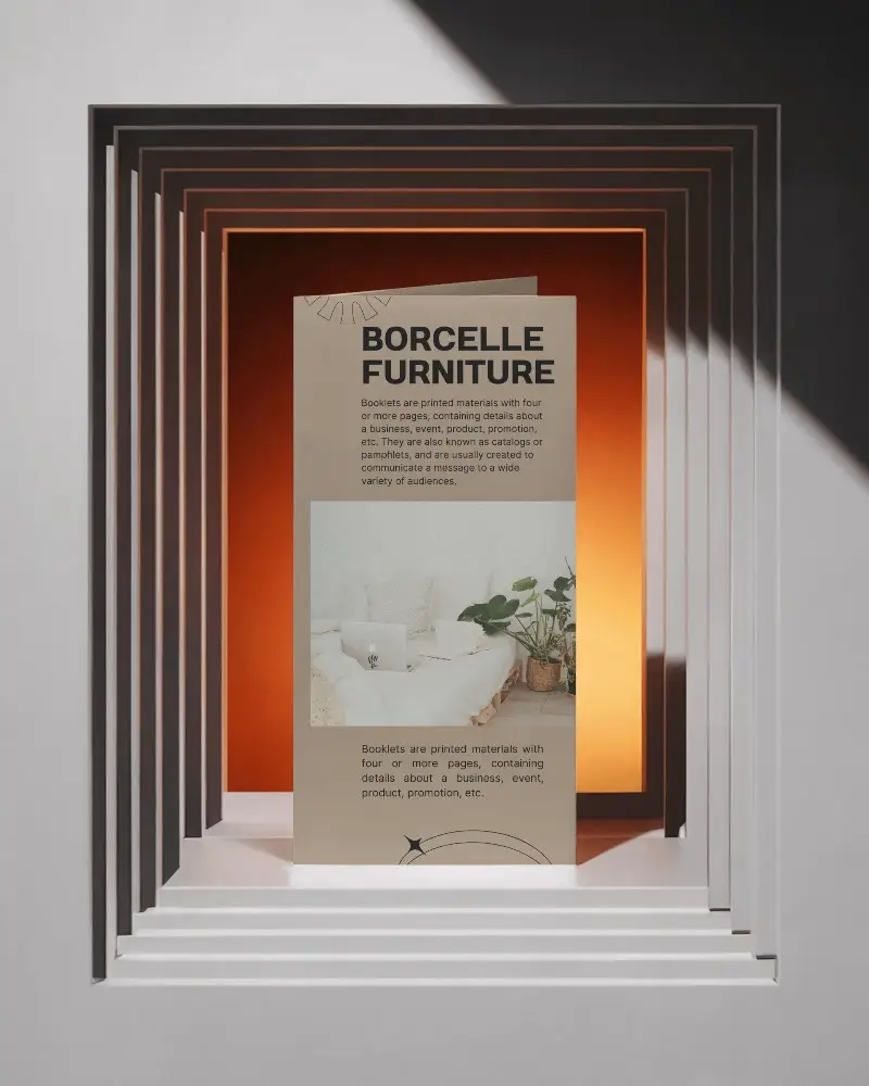 Elegant Stylish Brochure Template Presented In Depth With Shadow Play 0334