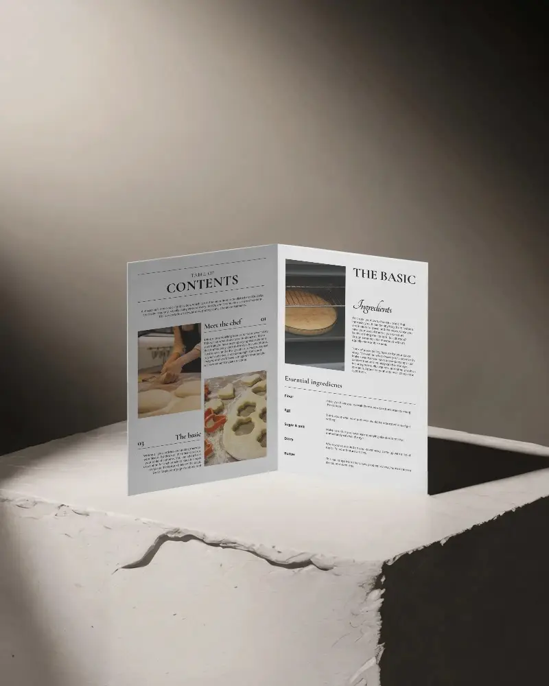 Minimalistic Folded Brochure Mockup For Branding Presentation And Marketing Material 0336